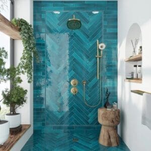 teal bathroom